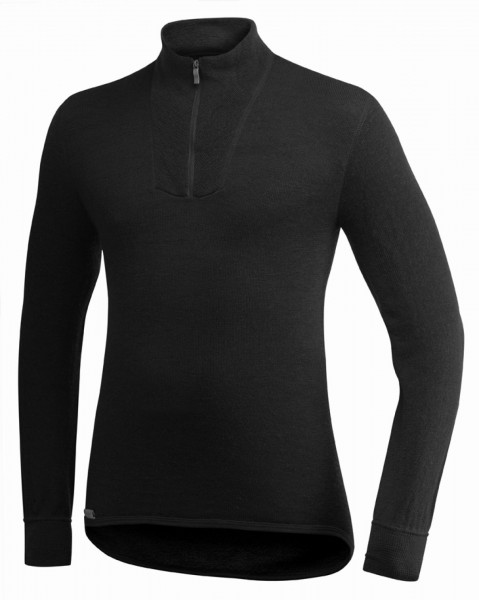 Unterhemd Zip Turtleneck 400 g/qm Unisex Schwarz