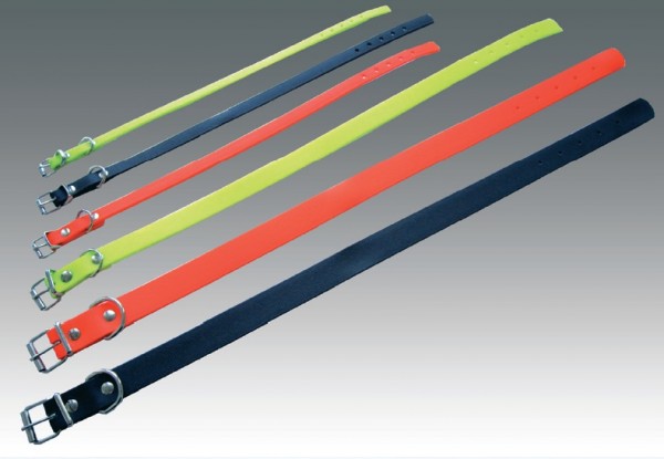Halsband Biothane genietet 30cm 9 mm leucht-orange