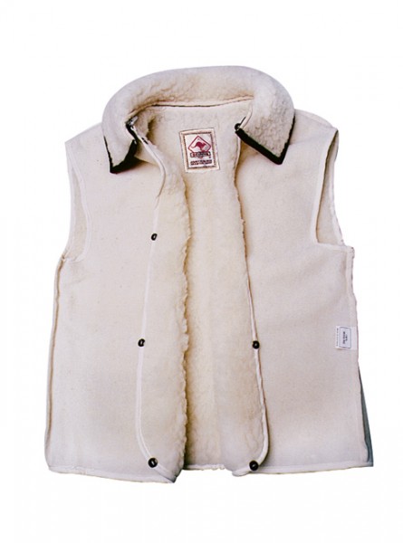 Merino Wool Liner Natur/Kragen Braun XL/2XL