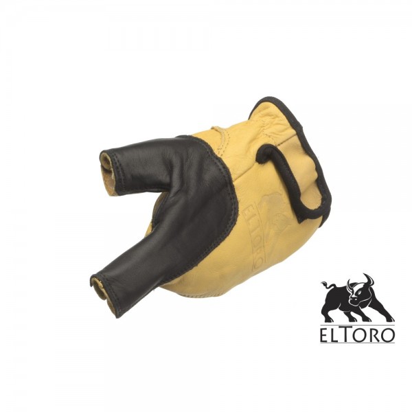 Bogenhandschuh schwarz-gelb linke Hand