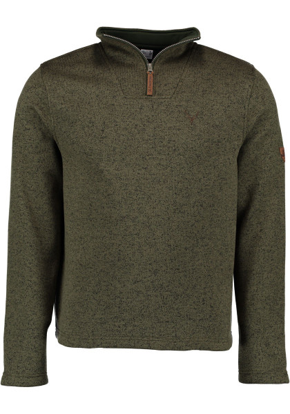Herren-Troyer Strickfleece Oliv - S